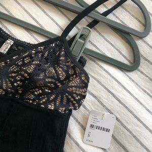NWT Free People Black Slip + Skirt Set